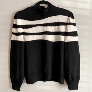 Vintage St John Striped Mockneck Sweater